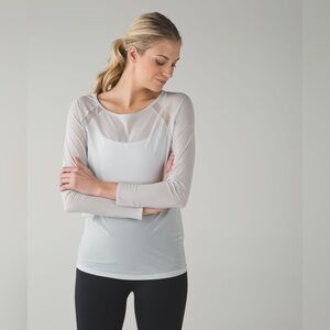 Lululemon If You're Lucky Long Sleeve Tee Womens Size 12 XL White